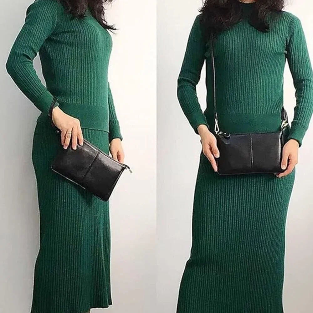 Genuine Leather Small Crossbody Bag Women Minimalist Purse Shoulder